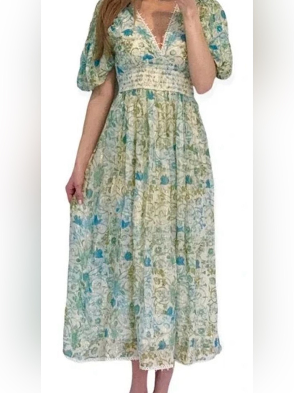 NWT Rococo Sand Elon Dress- Blue Multi Size Large